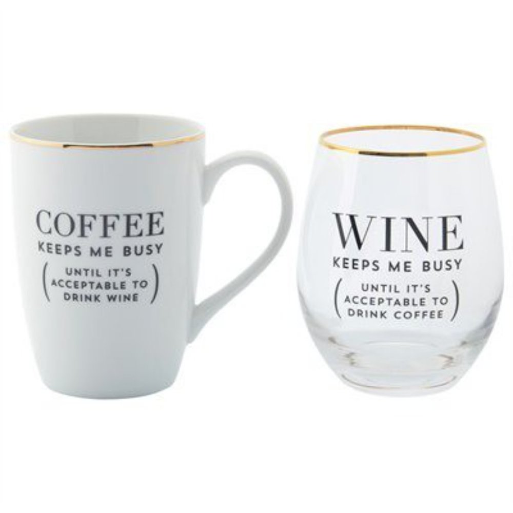 The Best of Both Worlds - Mug & Wine Glass by Indigo